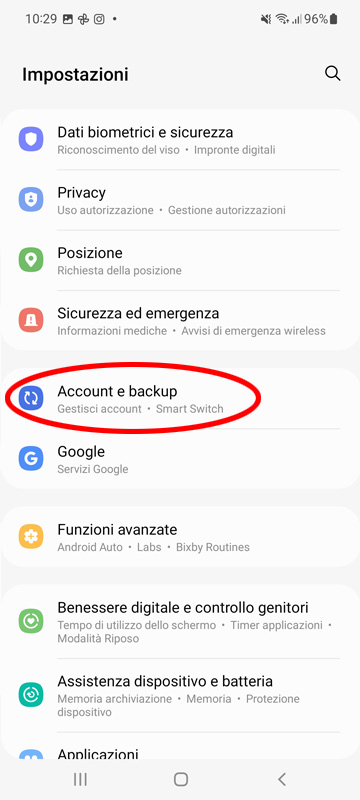 Configurazione email da smartphone 1