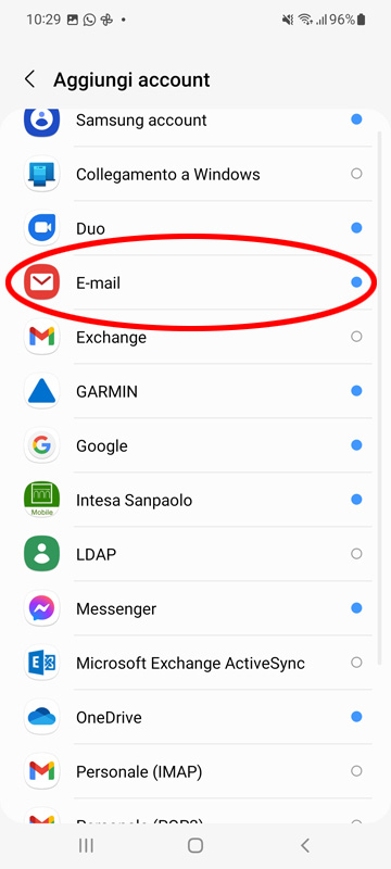 Configurazione email da smartphone 4