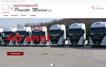 Trasporti Marini - <p>La Proietti Marini Srl &egrave; da oltre 40anni un&#39;azienda del centro Italia specializzata in trasporti nazionali via gomma.</p>
