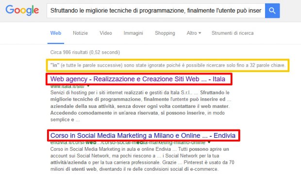 Title dello snippet di Google con puntini di sospensione in mezzo