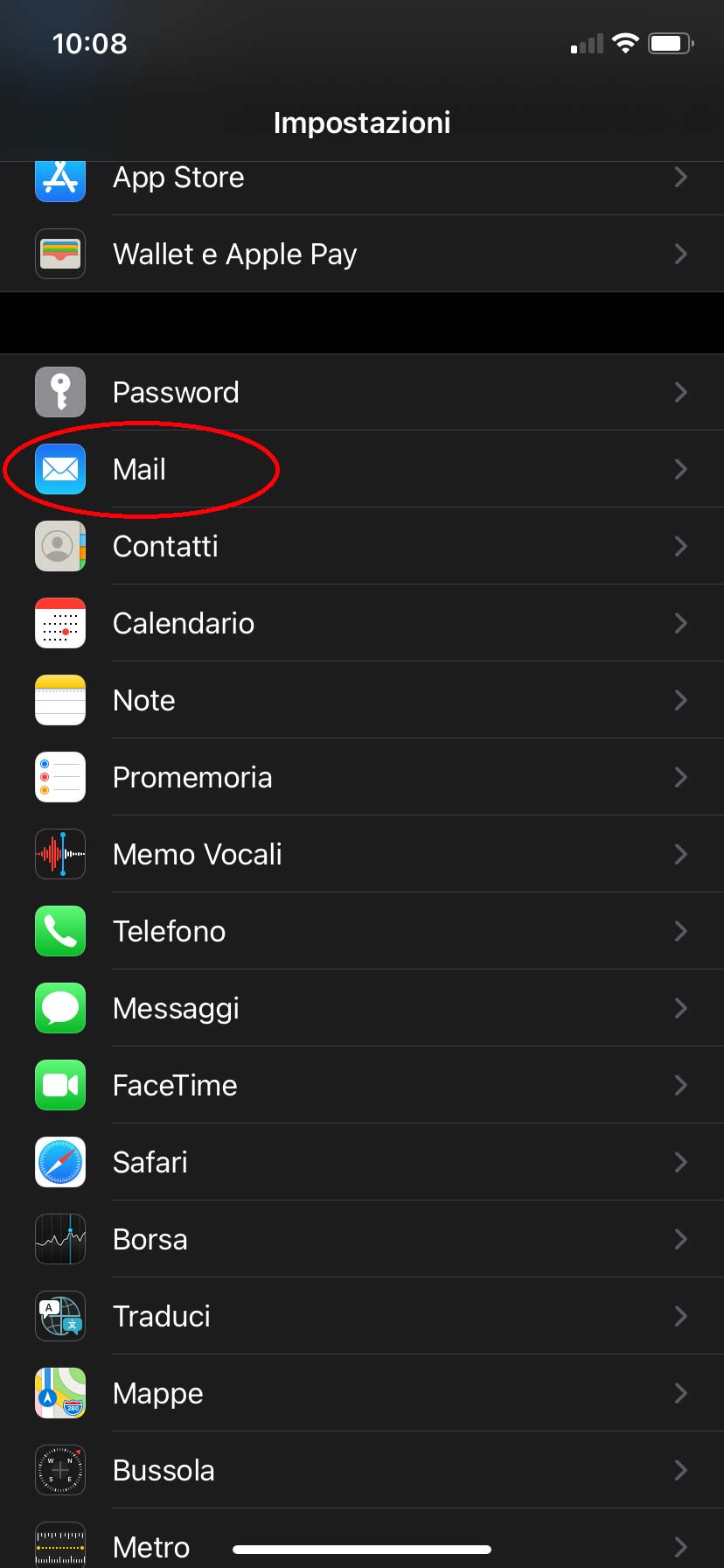 Configurazione email da iphone 1