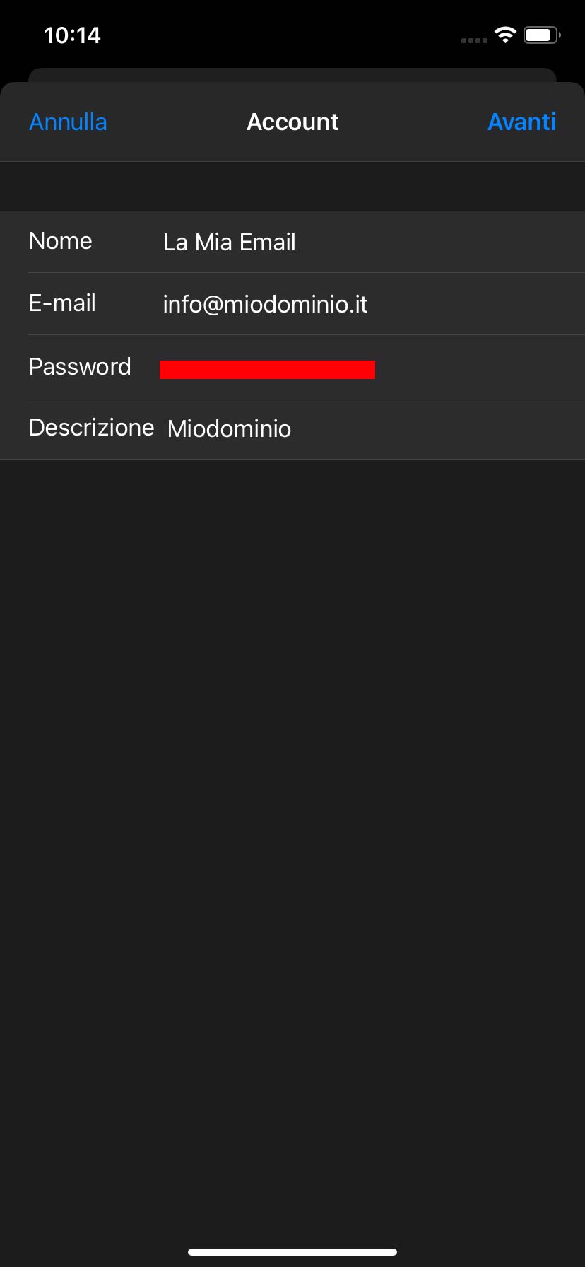 Configurazione email da Iphone 6